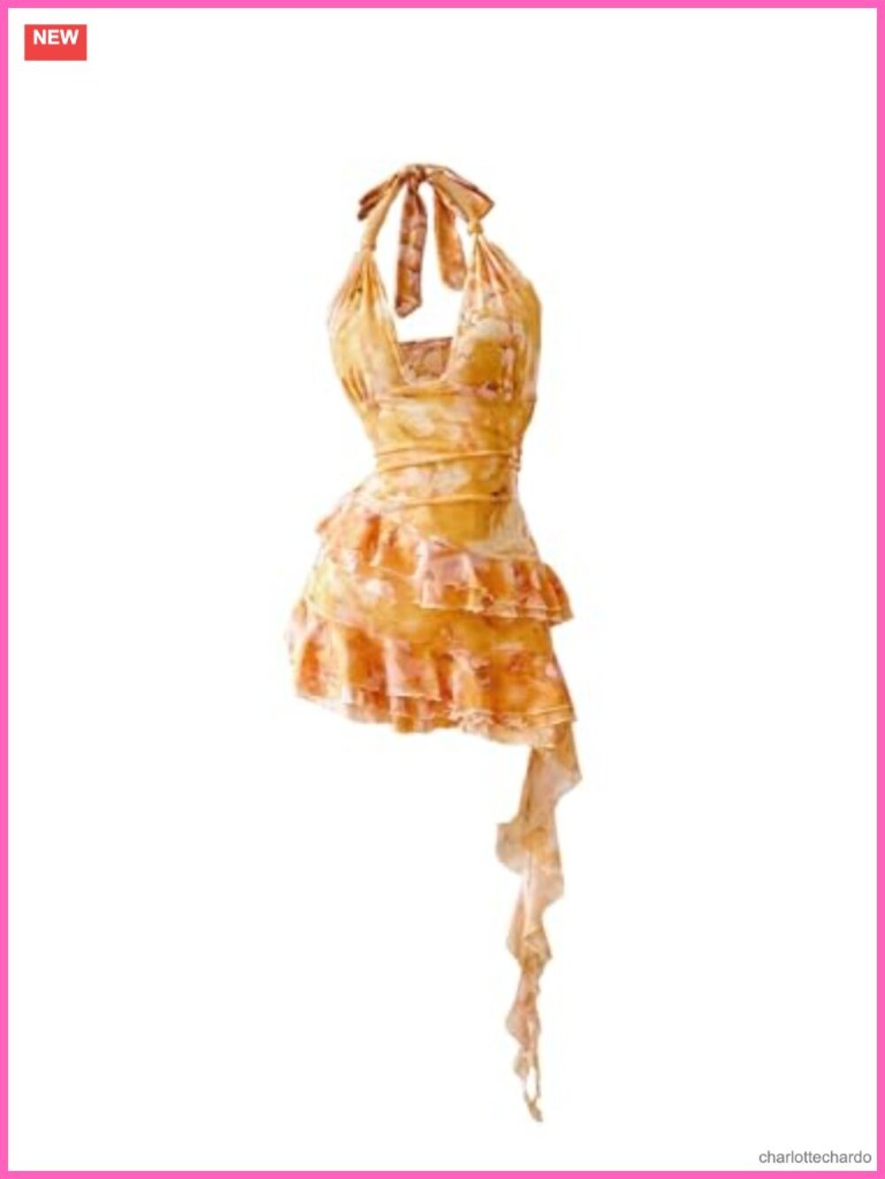 Halter Y2k Mini Dress Asymmetrical Ruffle Tiered Backless Party Dress